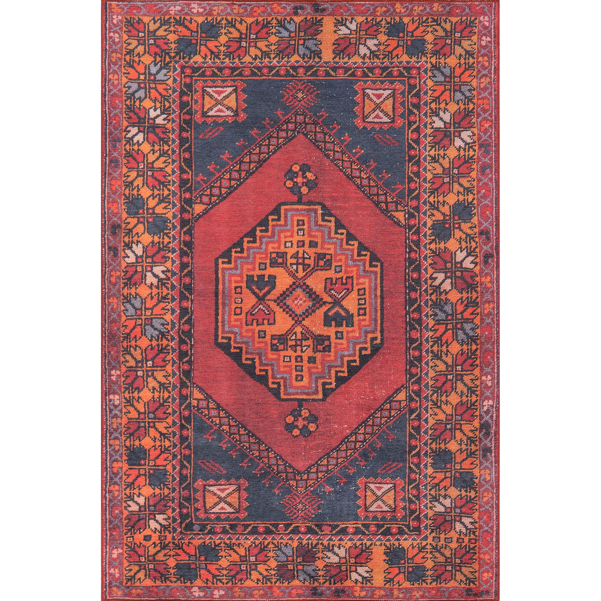 Alfombra Momeni Afshar De Poliéster, 60 Cm X 90 Cm, Color Rojo