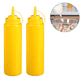 thumbnail image 1 of Juego de 2 dispensadores de alimentos transparentes y duraderos, sin fugas, con tapa para salsas, aceite y condimentos., 1 of 5
