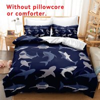 Milsleep - Juego De Funda Nórdica Con Estampado De Dibujos Animados De Tiburones: Suave Y Cómodo, Perfecto Para El