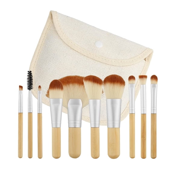 Brochas de maquillaje TB TOOLS FOR BEAUTY T4B MIMO de bambú tamaño viaje con funda de algodón