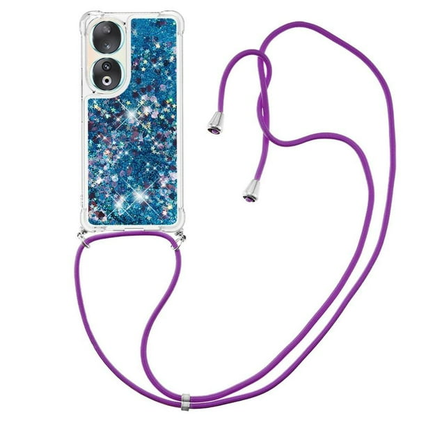 Funda FOXDOCK para Honor 90 con Cuerda Ajustable, Brillo Líquido, Protección Antigolpes y Lente – Ideal para Regalo