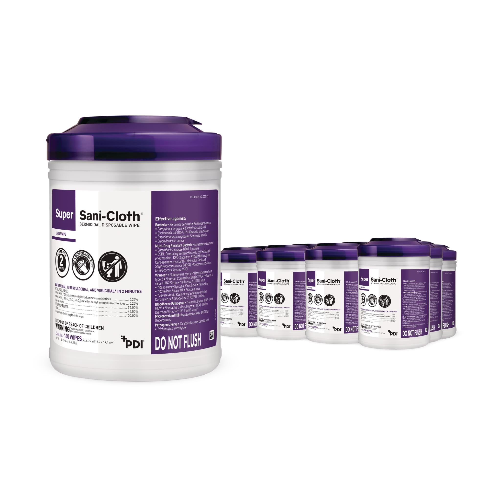 Toallita Desechable Pdi Super Sani-cloth Germicida, 12 Botes Grandes