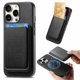 thumbnail image 1 of Funda de Cuero Magnética con Tarjetero para iPhone 16 Pro Max Cubierta Delgada Negro, 1 of 5