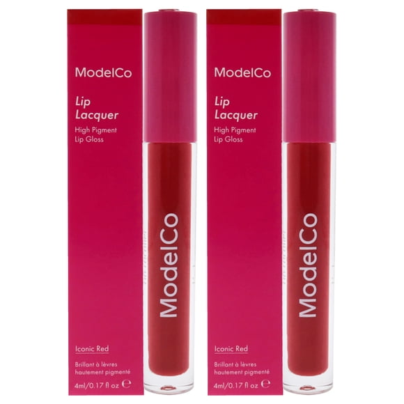Laca de labios ModelCo Iconic Red, 5 ml, paquete de 2, altamente pigmentada
