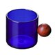 thumbnail image 1 of Taza De Vidrio Resistente Al Calor Licor Vidrio Jugo Café Té Taza Café Azul, 1 of 5