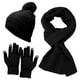 thumbnail image 1 of Conjunto de tres piezas de gorro, bufanda y guantes, cálido y aislante, gorro de punto grueso., 1 of 6