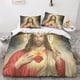thumbnail image 2 of Juego de ropa de cama Entemah Jesucristo con estampado digital 3D, funda de almohada, funda nórdica de microfibra suave, juego de 3 piezas, funda de edredón con cierre de cremallera., 2 of 3