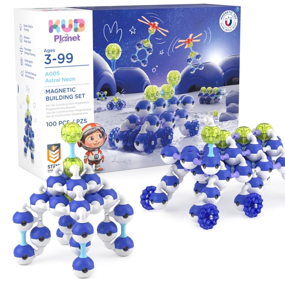 Set de Construcción Magnético KUB Planet Astral Neon 100 piezas STEM