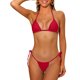 thumbnail image 1 of INSPIRE CHIC Conjunto de Bikini de Mujer con Lazo en el Cuello y Lados, Color Sólido, Traje de Baño de Triángulo con Copas Acolchadas Removibles y Tirantes Ajustables, Talla Extra Grande Rojo, 1 of 5