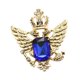 thumbnail image 2 of Broche De Cuello Vintage Con Patrón De águila, Broche Para Hombres Dorado + Azul, 2 of 3