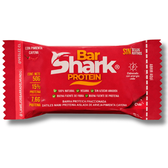 Shark Bar Protein barra proteica sabor Pimienta Cayena 10 unidades