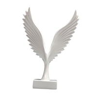 Bothyi - Escultura De Estatua De Ala De Ángel Nórdico, Obra De Arte De Resina Para Dormitorio, Hotel, Oficina, Blanco