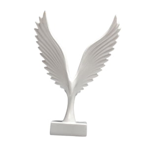 Bothyi - Escultura De Estatua De Ala De Ángel Nórdico, Obra De Arte De Resina Para Dormitorio, Hotel, Oficina, Blanco