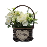 Fliperex - Planta Artificial Canastito Macetero Cordel Ovalado Deco Blanco