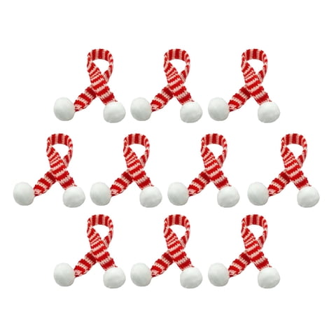 Magideal - Conjunto De 10 Mini Gorros Navideños, Conjunto De Bufanda, Material Suave, Gorro De Muñeco De Santa, Botella, Gorros De Punto Navideños Para Muñecos D