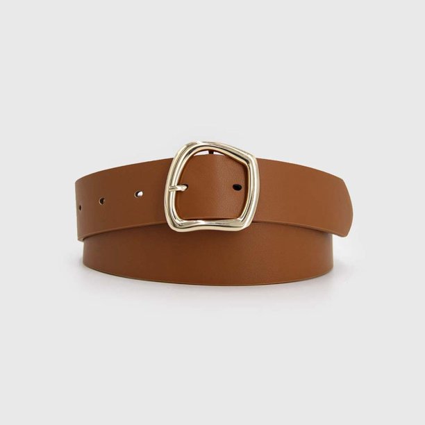Cinturón Mujer Hebilla Cuadrada Elegante 110cm marron 1