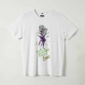 Polera Manga Corta Hombre Prince Of Crime Blanco Dc Comics