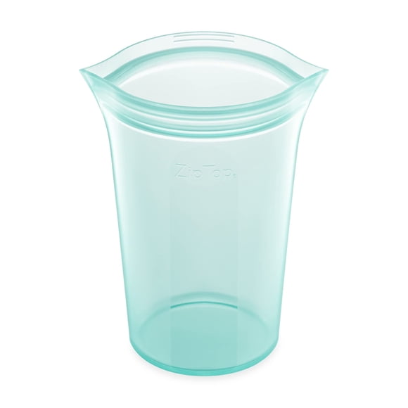 Bolsas de almacenamiento de alimentos reutilizables con cierre en la parte superior, taza grande de silicona verde azulado