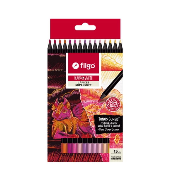Lapices De Colores De Madera Estuche 15 Sunset