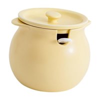 Bothyi - Recipiente De Cocina Con Tapa, Cuchara, Almacenamiento De Alimentos, Tarro De Condimentos, Recipiente De Cerámica M Amarillo