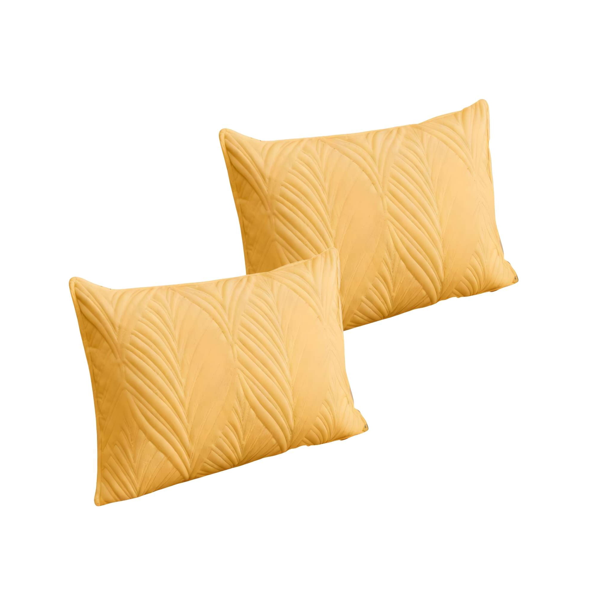 Genérico - Set De 2 Fundas De Cojin Serie Hojas 30x50 Cm Amarillo