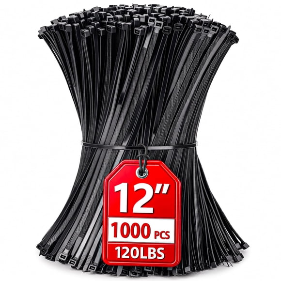 Brida para cable HAVE ME TD 30 cm 1000 unidades 120 lbs color negro