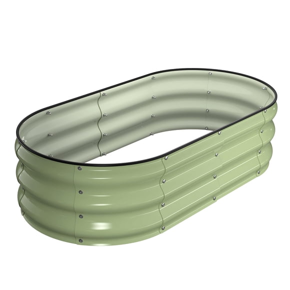 Cama de cultivo elevada Winpull 122x61x30 cm de acero galvanizado verde