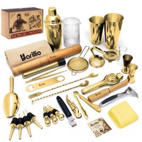 Juego De Herramientas De Bar Barillio Pro Edition Gold, Acero Inoxidable, 32 Piezas