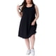 thumbnail image 2 of Vestido de verano sin mangas con cuello redondo y bolsillos para mujer de talla grande Agnes Orinda, 4X Negro, 2 of 5