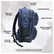 thumbnail image 4 of Mochila Escolar Reforzada Negra / Azul Gran Capacidad y Multibolsillos Incluye Puerto USB - Cable, 4 of 7