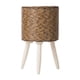thumbnail image 2 of Maceta Tejida Con Patas De Madera Para Patio, Bar, Color Marrón, 2 of 5