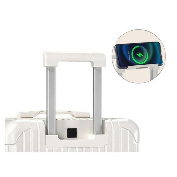 Maleta Tapa Dura Moderna 57x35x23 cm Porta Vaso USB Blanca | Lider