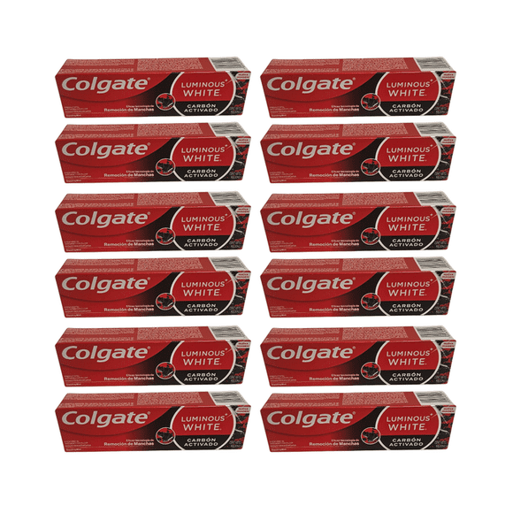 Pack 12 Pasta Colagte Luminous White Carbon Activado 90g