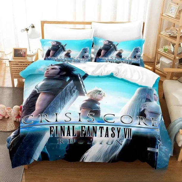 Crisis Core Final Fantasy VII Bedding Set Boys Girls Duvet Cover Pillowcase Bed boys Adult
