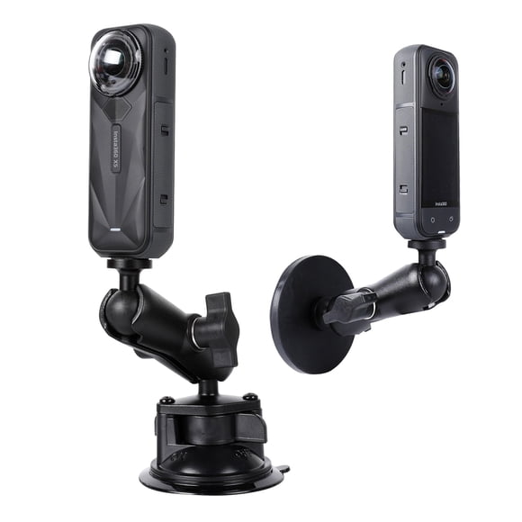 Soporte de cámara Xik para Insta360 X6, X5, X4 – Ventosa y base magnética