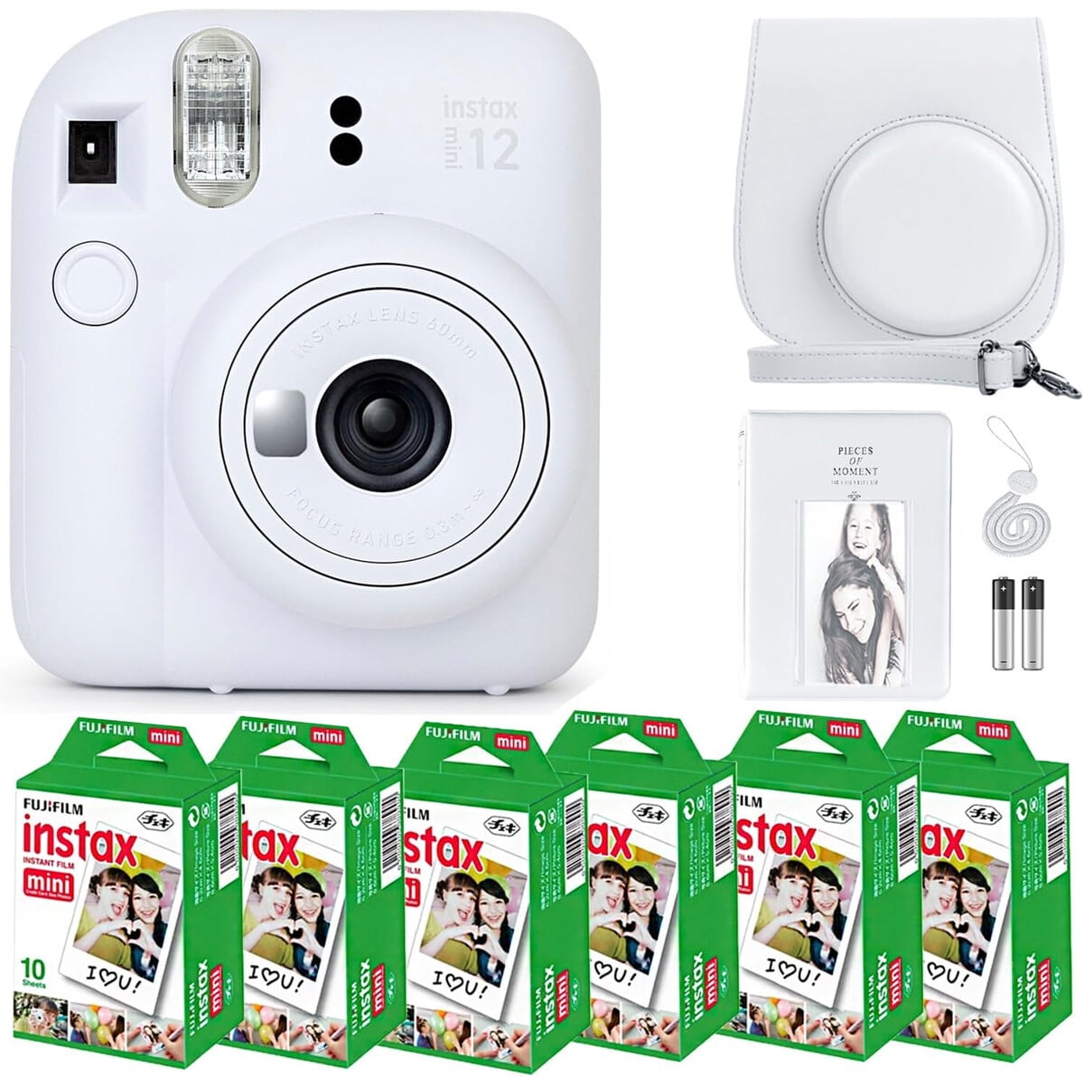 Camara Instantanea Fujifilm Instax Mini 12 Clay White Pack 60 Fotos