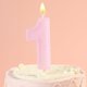 thumbnail image 3 of Vela PHD CAKE 7 cm Rosa con Brillo Número 1, 3 of 6