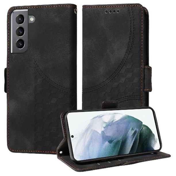Carcasa FOXDOCK Samsung Galaxy S21 Plus de cuero PU, diseño acolchado clásico, protección contra caídas y rayones