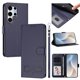 thumbnail image 1 of Funda de Cuero Tipo Billetera para Samsung Galaxy S25 Ultra 5G 6.9", con Tarjetero, Correa para Muñeca, Soporte a Prueba de Golpes con Relieve de Patrón Feliz, Azul, para Galaxy S25 Ultra 5G, 1 of 8