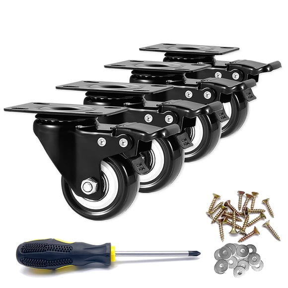 Juego de 4 ruedas Caster Wheels CLOATFET de 5 cm, resistentes, con bloqueo y freno