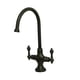 thumbnail image 1 of Grifo de cocina Kingston Brass vintage de doble manija en bronce, 1 of 1