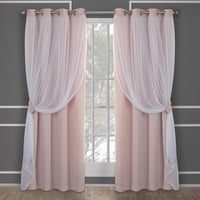 Cortinas Town & Country Luxe Talia De Doble Capa, 52 X 213 Cm, Color Rosa