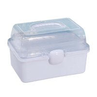 Magideal - Caja Organizadora De Almacenamiento Multifuncional, Estuche De Almacenamiento, Organización Del Hogar, Apilable, Duradero Con Tapa Y Asa Para Oficina Blanco