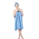 thumbnail image 3 of Conjunto de bata de spa para mujer, toalla de baño de microfibra suave, acogedora y absorbente con gorro turbante para secar el cabello., 3 of 5