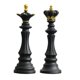 thumbnail image 3 of 2 Uds Escultura De Ajedrez Internacional Adorno Estatuilla Accesorios Negro Rey Reina, 3 of 5
