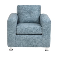 Muebles América - Sofá George 1 Cuerpo Cuero Auris Azul Claro