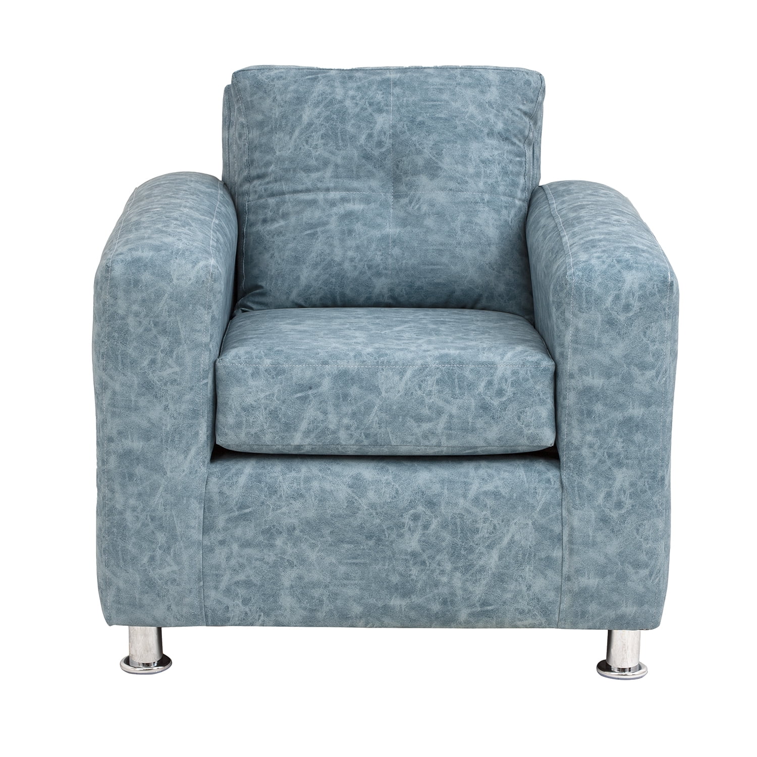 Muebles América - Sofá George 1 Cuerpo Cuero Auris Azul Claro