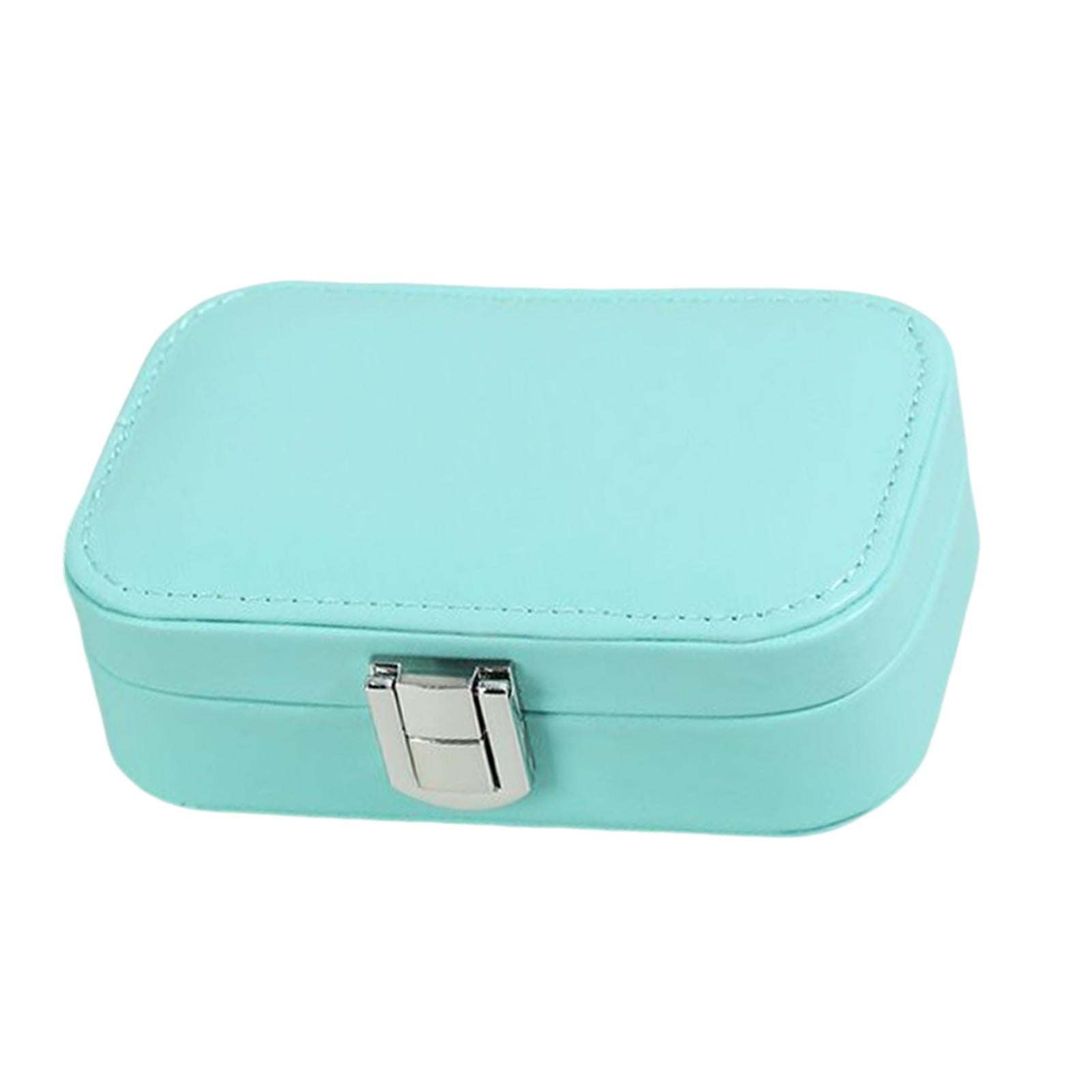 Magideal - Organizador De Joyas De Viaje, Almacenamiento De Cuero Pu, Caja De Almacenamiento De Joyas Portátil, Caja De Joyería Pequeña Para Anillos, Pendientes, Verde