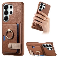 Funda Foxdock Para Samsung Galaxy S26 Ultra Protección Antigolpes, Función De Soporte, Con Anillo Y Cartera Magnética-Marrón