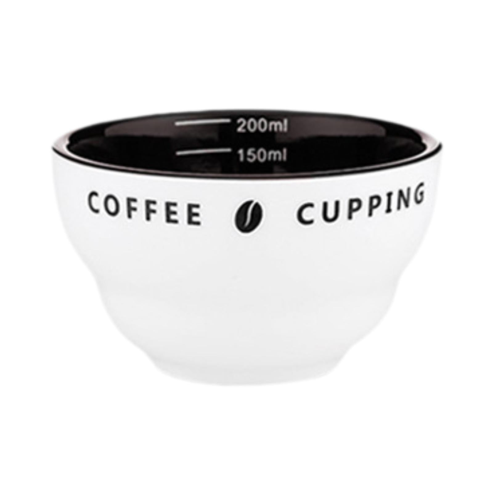 Magideal - Taza De Café, Jarra De Taza De Café De 200 Ml, Accesorios De Medición De Café Expreso, Taza Medidora De Café De Cerámica Apilable Para Café Expreso Marrón Interior